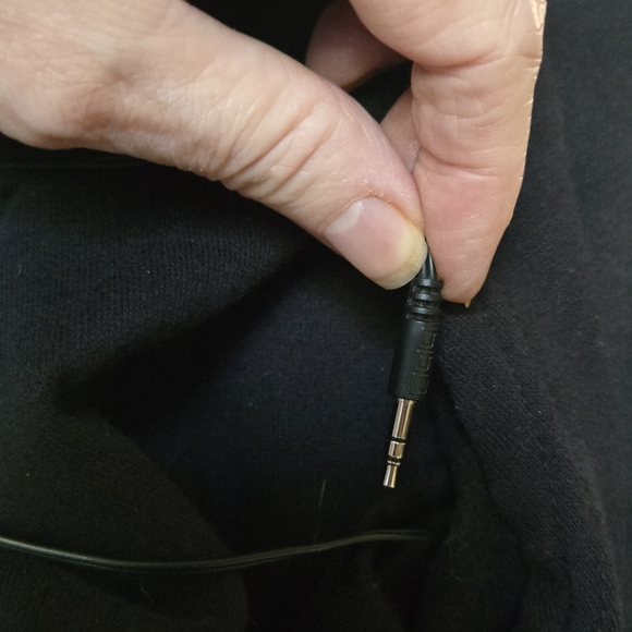 Hide ☠️ Seek Black Hoodie w/Blue Accents Headphones hood Strings SzM - Picture 6 of 7